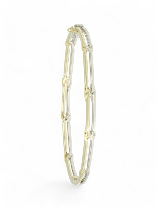 Two Row Twist Bangle in 9ct Yellow & White Gold