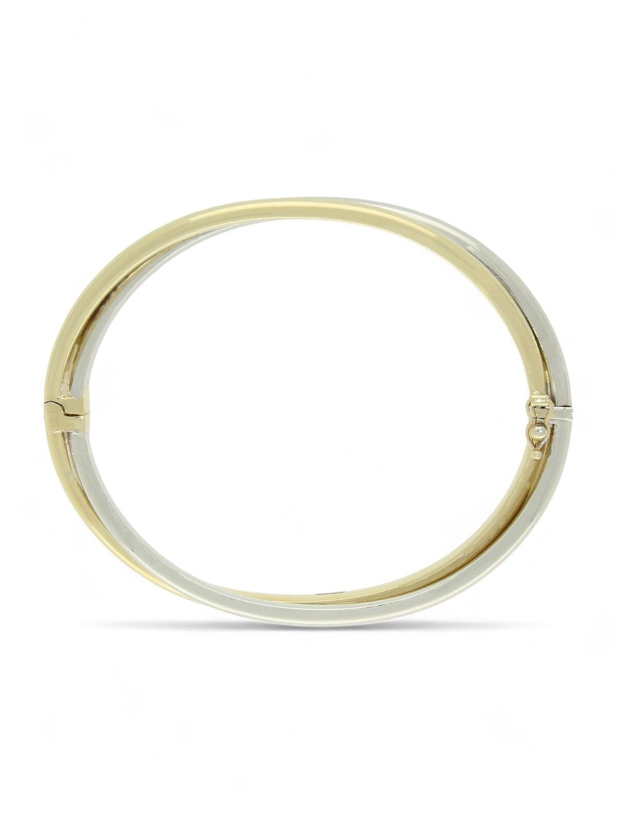 Crossover Hinge Bangle in 9ct Yellow & White Gold