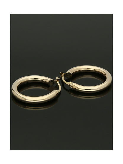 Polished Hoop Earrings 15mm in 9ct Yellow Gold