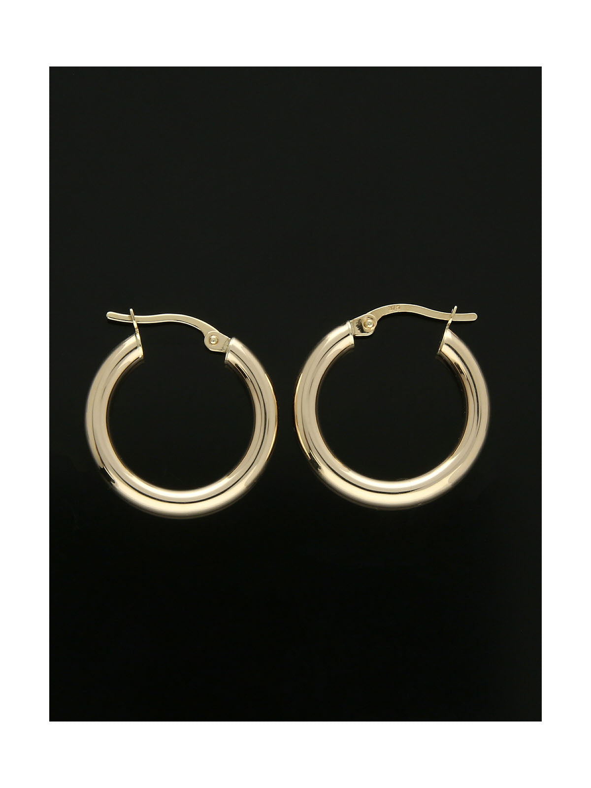 Polished Hoop Earrings 15mm in 9ct Yellow Gold