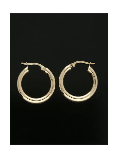 Polished Hoop Earrings 15mm in 9ct Yellow Gold