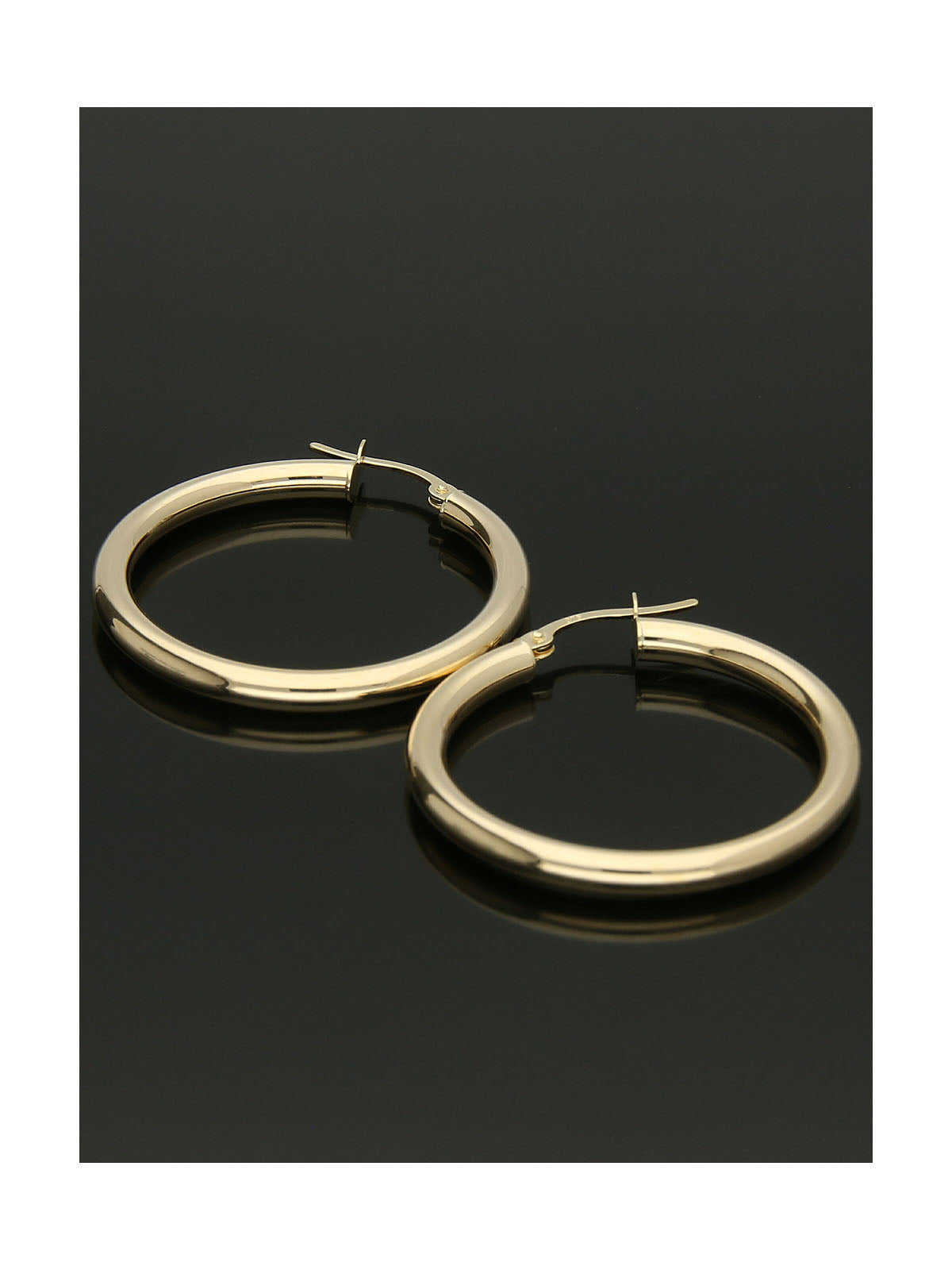 Polished Hoop Earrings 25mm in 9ct Yellow Gold