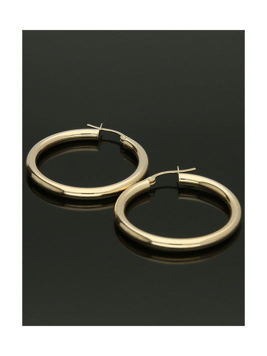Polished Hoop Earrings 25mm in 9ct Yellow Gold