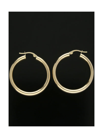 Polished Hoop Earrings 25mm in 9ct Yellow Gold
