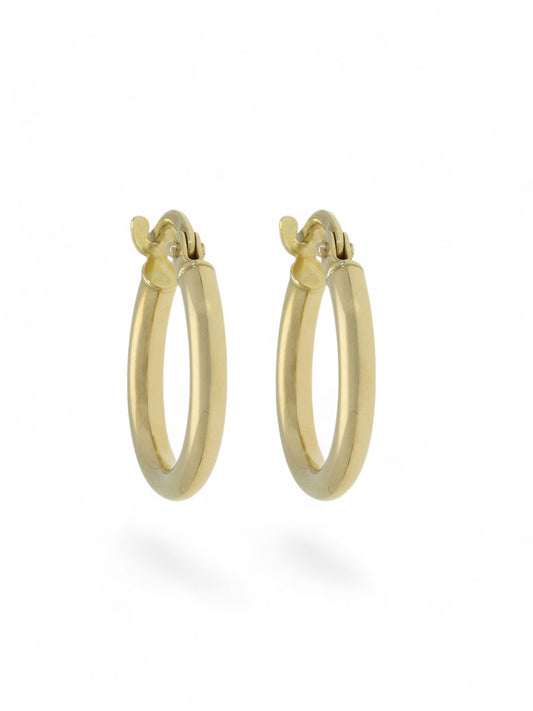 Polished Hoop Earrings 10mm in 9ct Yellow Gold