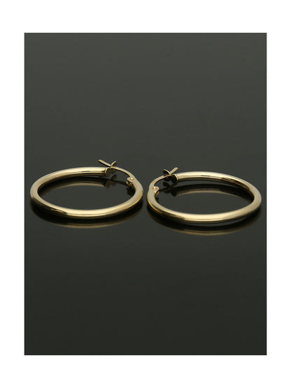Polished Hoop Earrings 20mm in 9ct Yellow Gold