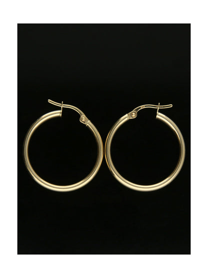 Polished Hoop Earrings 20mm in 9ct Yellow Gold