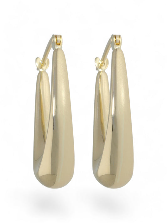 Racetrack Oval Hoop Earrings in 9ct Yellow Gold