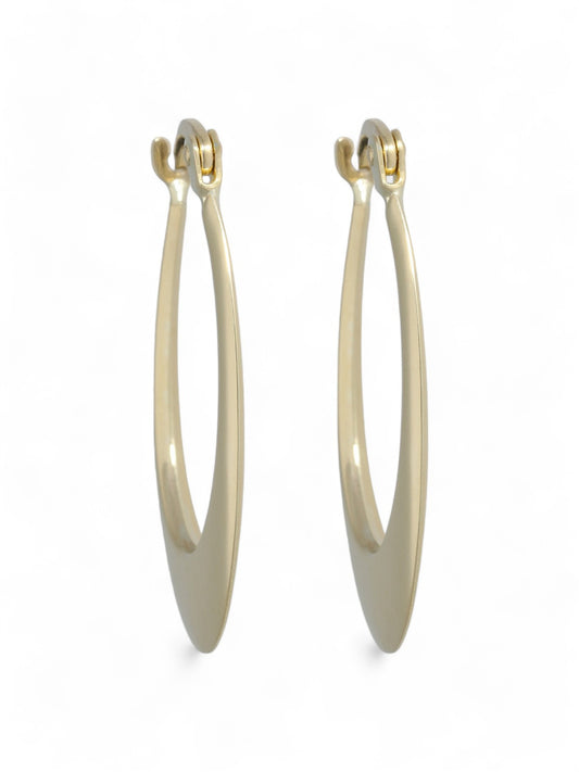 Racetrack Oval Hoop Earrings in 9ct Yellow Gold