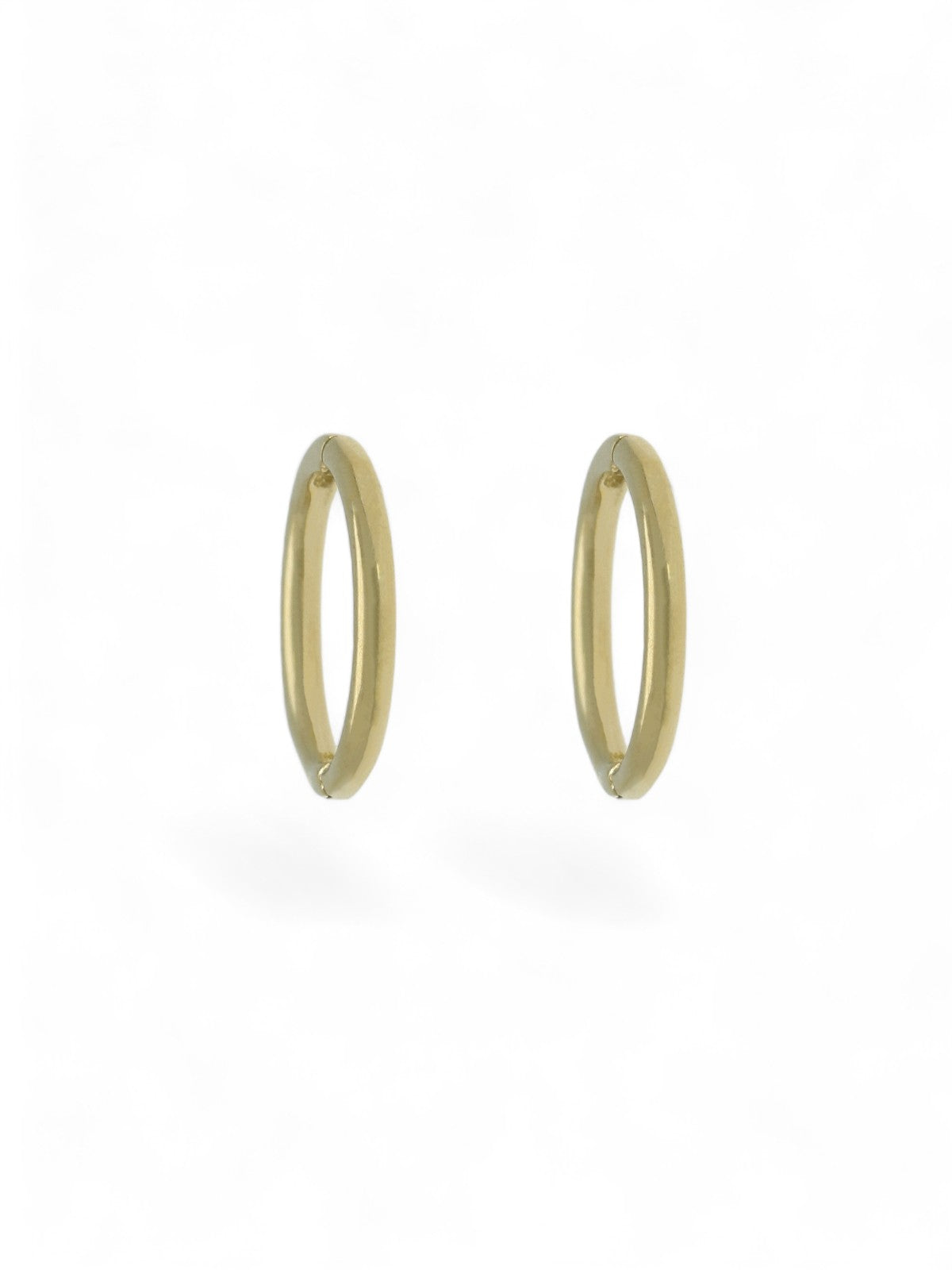 Polished Sleeper Hoop Earrings 10mm in 9ct Yellow Gold