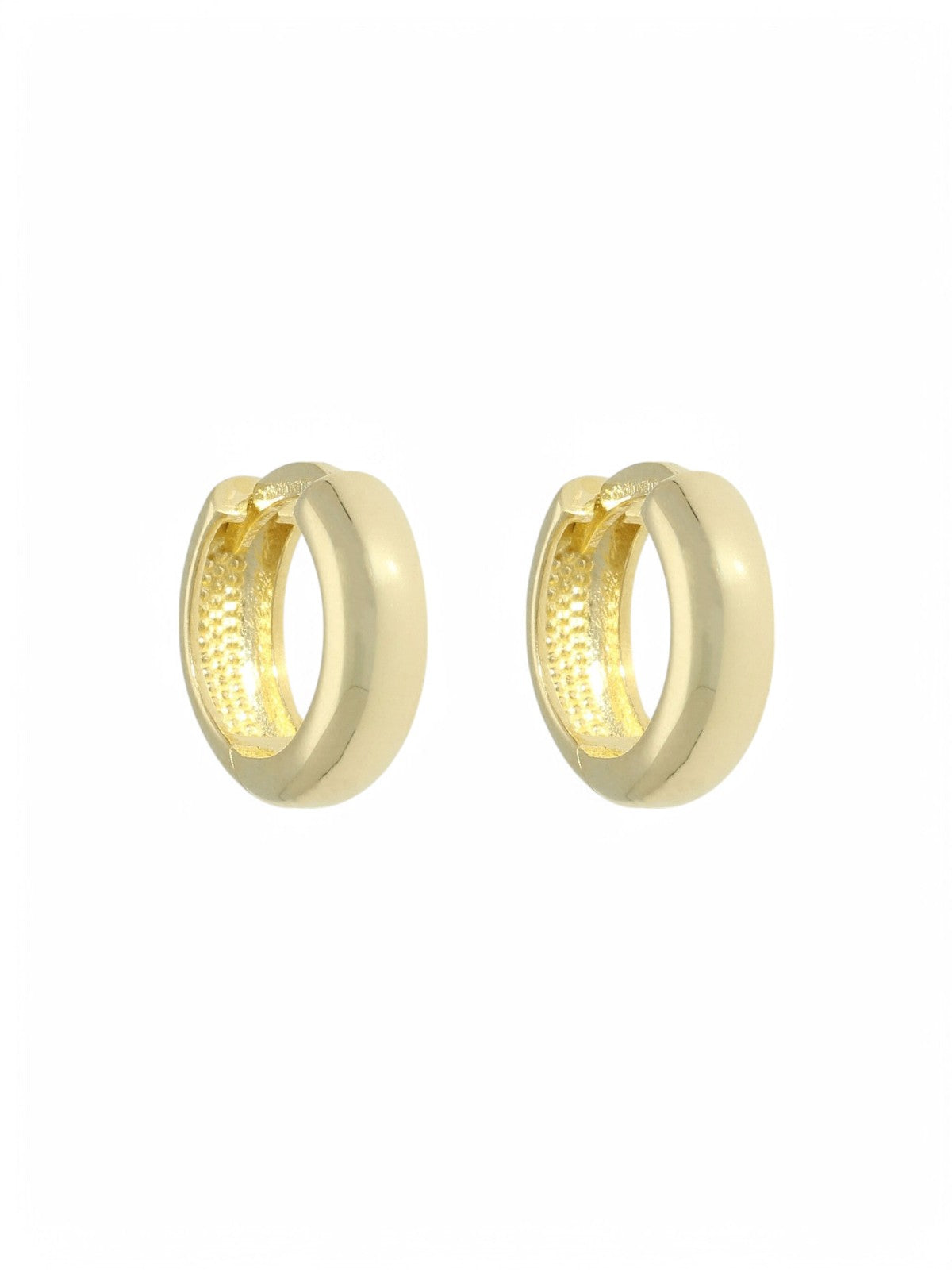 9ct Yellow Gold Huggie Hoop Earrings 10mm