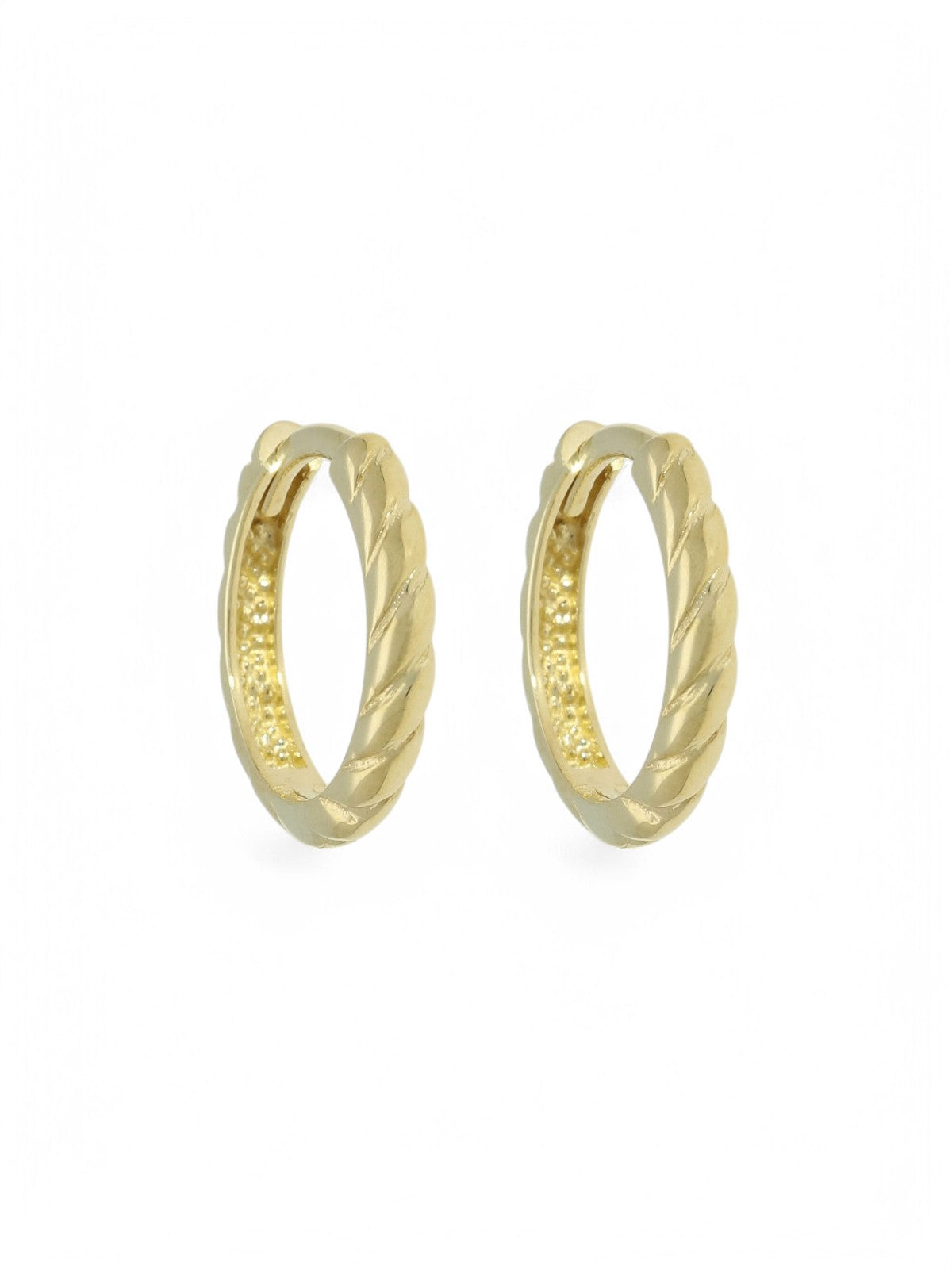 9ct Yellow Gold Twist Hoop Earrings 12mm