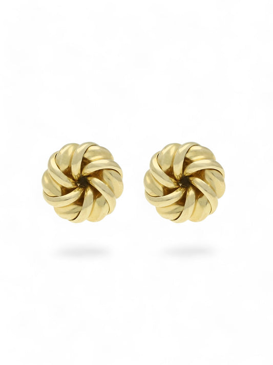 Fancy Swirl Stud Earrings 5mm in 9ct Yellow Gold