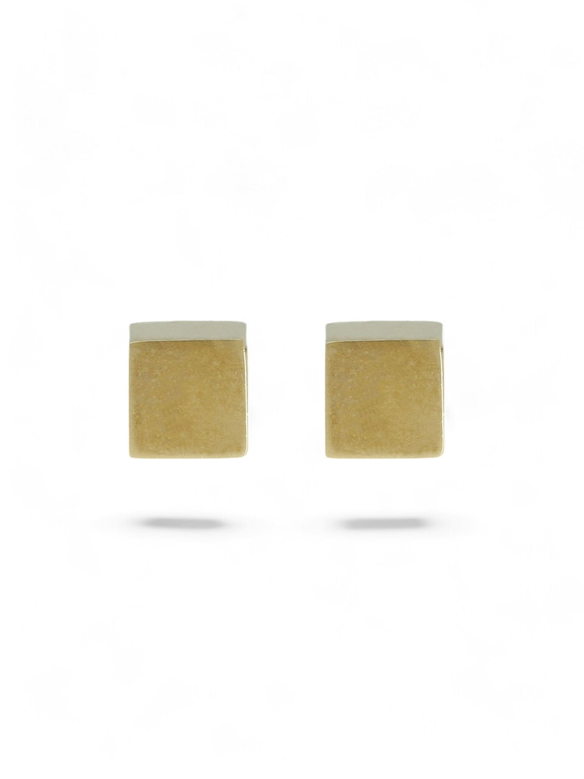 Cube Stud Earrings in 9ct Yellow Gold