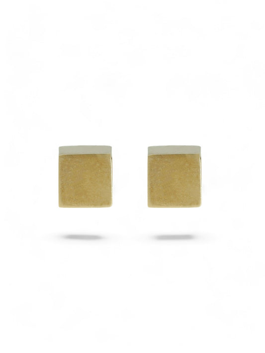 Cube Stud Earrings in 9ct Yellow Gold