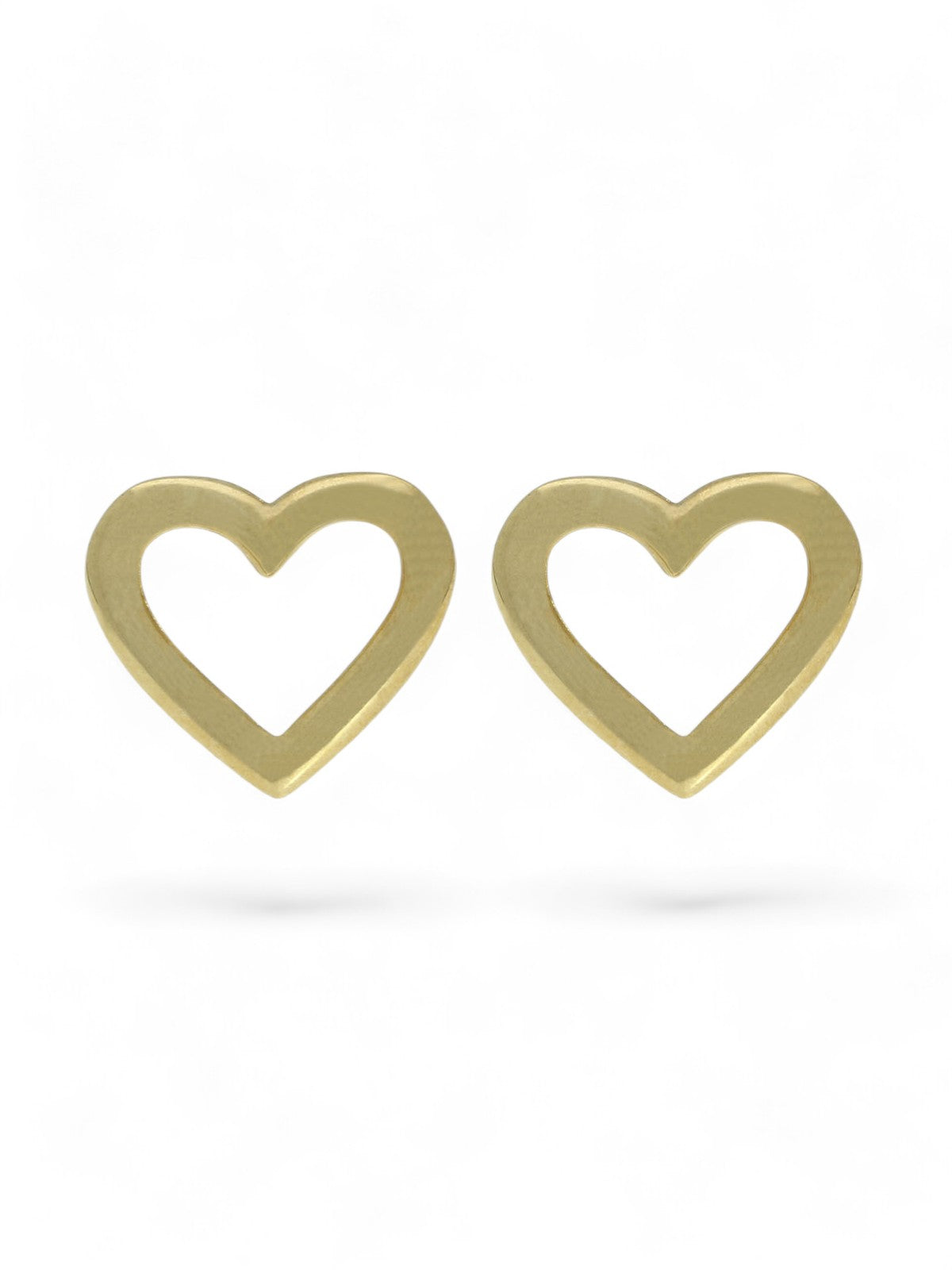 Open Heart Stud Earrings in 9ct Yellow Gold
