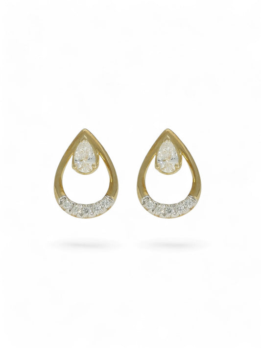 Diamond Teardrop Stud Earrings 0.20ct in 9ct Yellow Gold