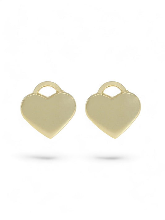 Heart Stud Earrings in 9ct Yellow Gold