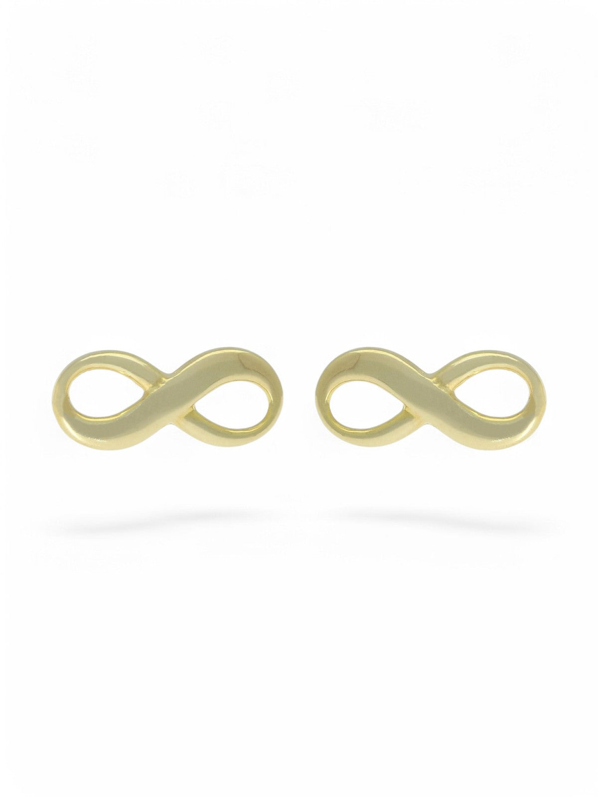 Polished Infinity Stud Earrings in 9ct Yellow Gold