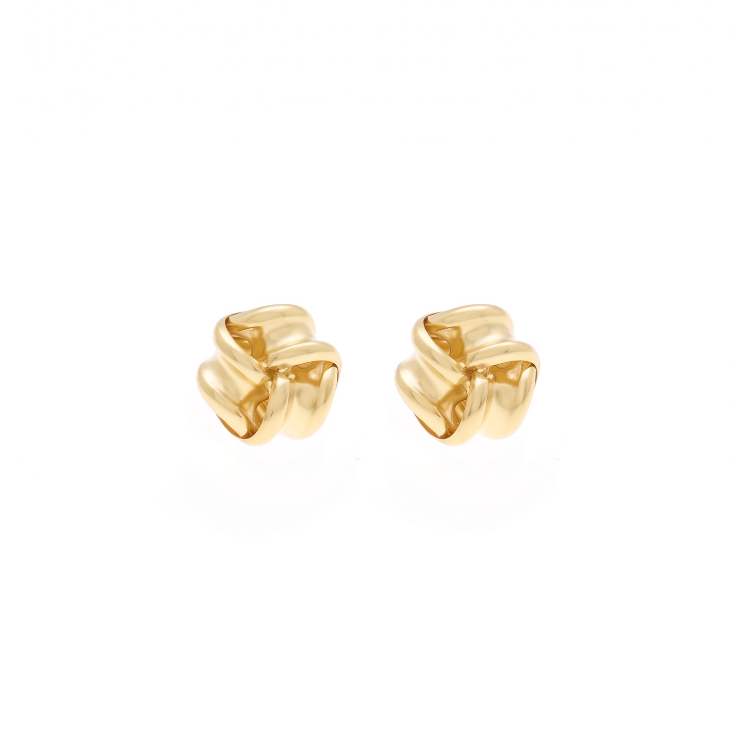 9ct Yellow Gold Ribbon Knot Stud Earrings 10mm x 10mm