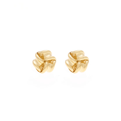 9ct Yellow Gold Ribbon Knot Stud Earrings 10mm x 10mm