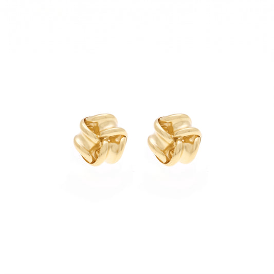 9ct Yellow Gold Ribbon Knot Stud Earrings 10mm x 10mm