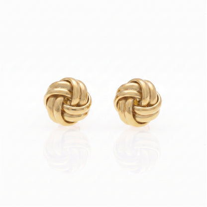 9ct Yellow Gold Knot Stud Earrings 10 x 10mm