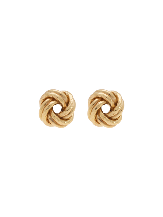 9ct Yellow Gold Knot Stud Earrings 10mm x 10mm