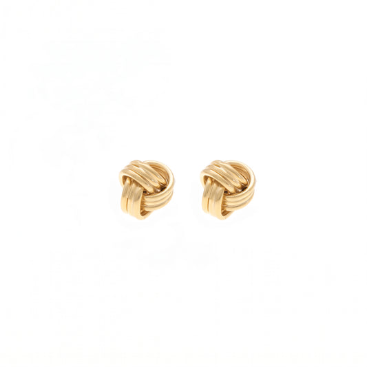 9ct Yellow Gold Knot Stud Earrings 7mm x 7mm