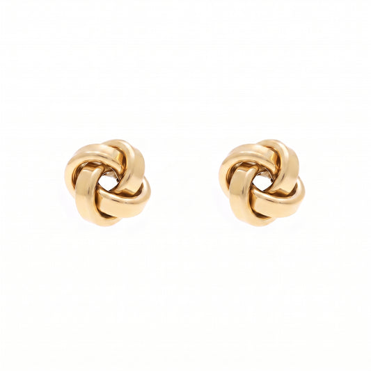9ct Yellow Gold Knot Stud Earrings 9.5mm x 9.5mm