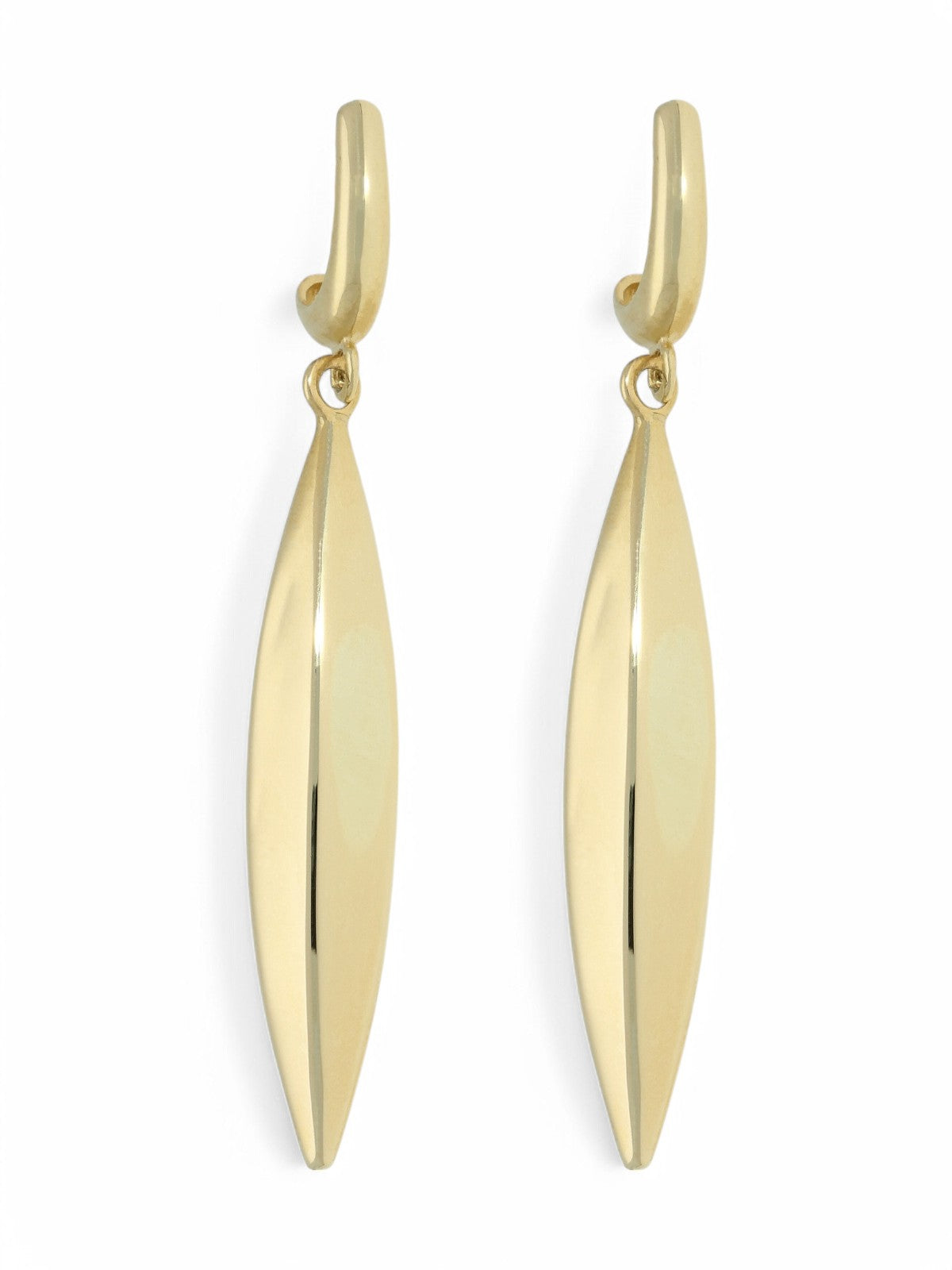 Large Multi-Faced Marquise Drop Earrings in 9ct Yellow Gold