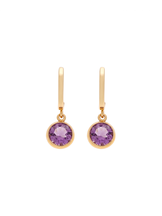 Amethyst Drop Earrings in 9ct Yellow Gold