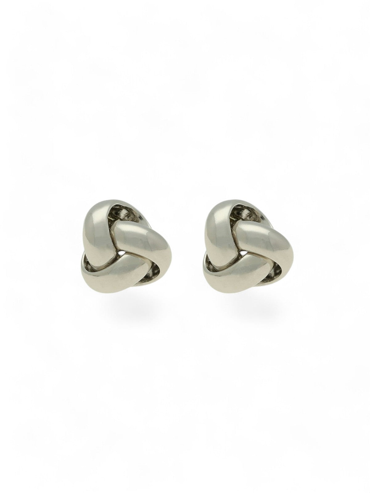 Knot Stud Earrings in 9ct White Gold