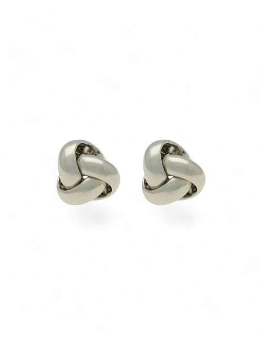 Knot Stud Earrings in 9ct White Gold