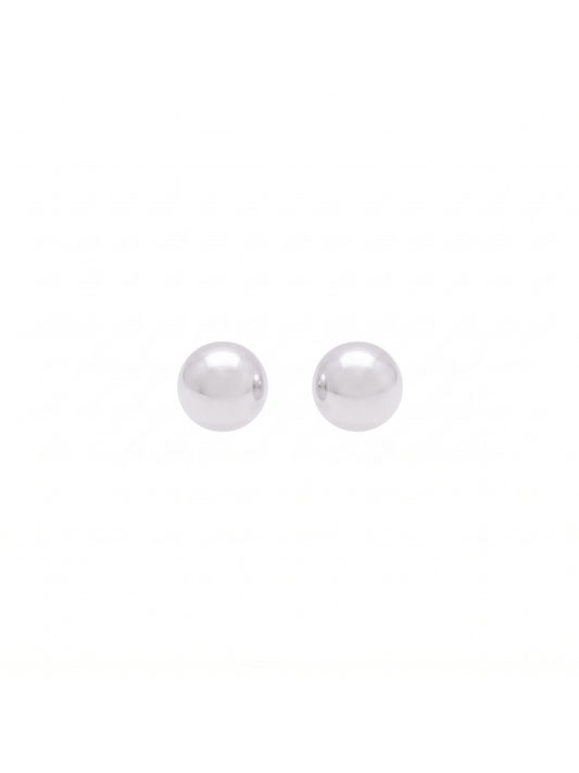 9ct White Gold Button Stud Earrings 7mm x 7mm