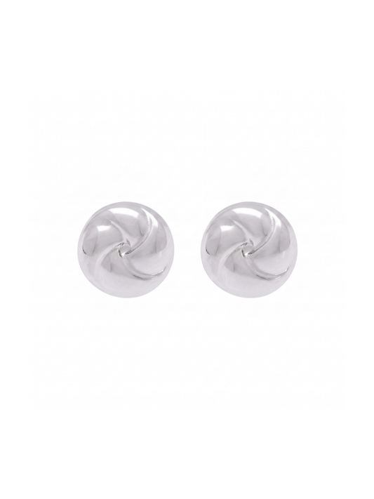 9ct White Gold Four-Strand Knot-Style Stud Earrings