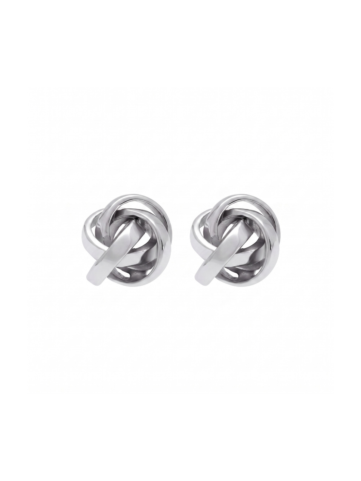 9ct White Gold Fancy Knot Stud Earrings