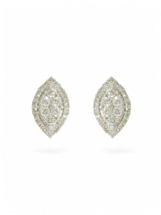 Diamond Marquise Stud Earrings in 9ct White Gold