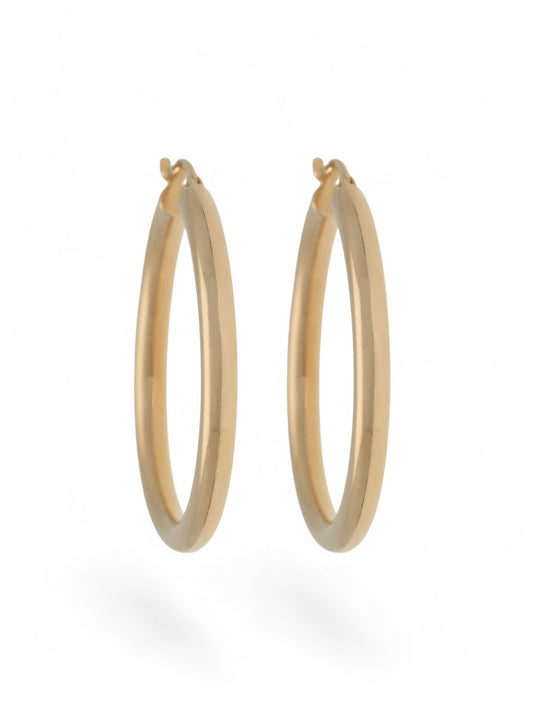 Round Hoop Earrings 30mm in 9ct Rose Gold