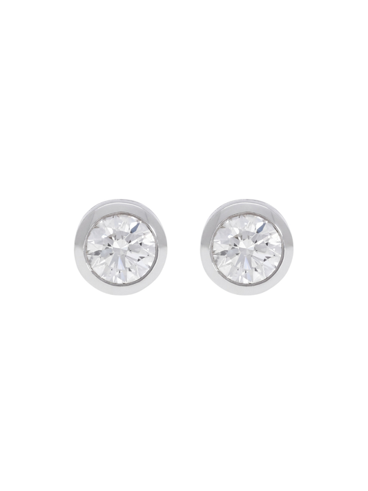 Diamond Solitaire Stud Earrings with 0.80ct of Round Brilliant Diamonds in 18ct White Gold