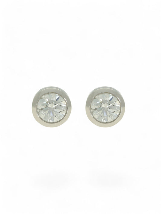 Diamond Solitaire Stud Earrings "The Diana Collection" 0.80ct Round Brilliant Cut in 18ct White Gold