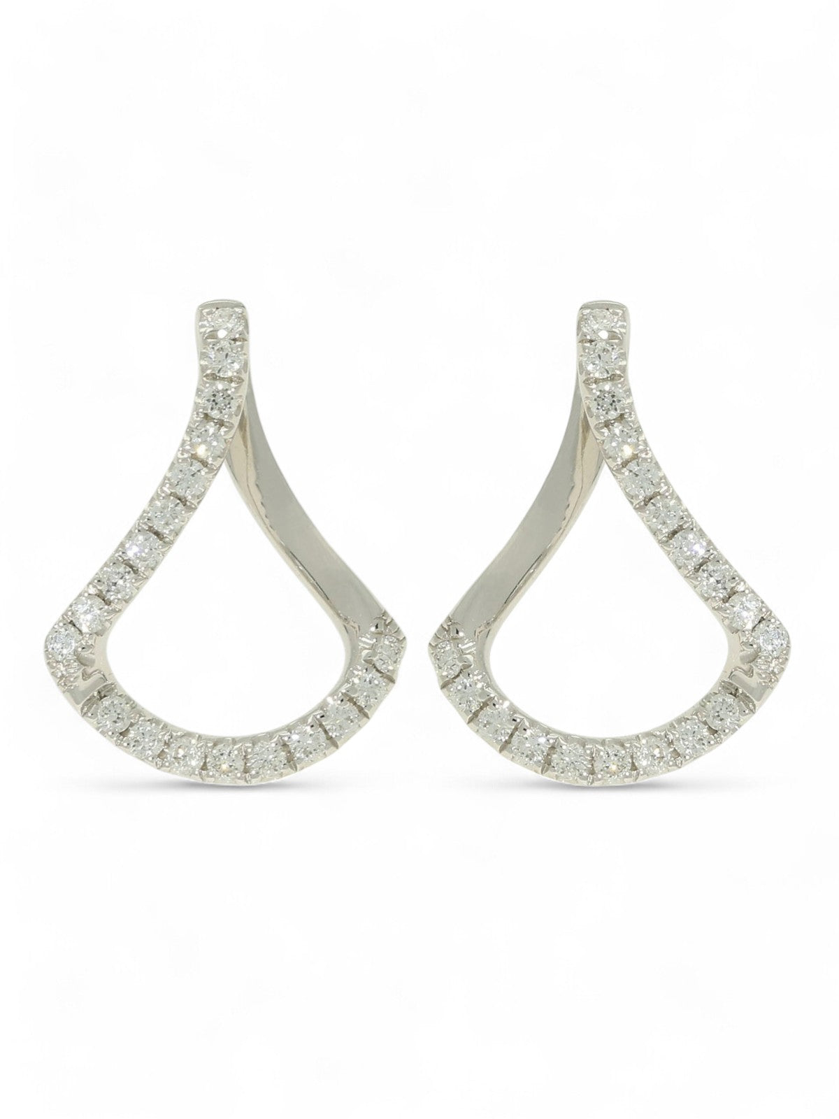 Diamond Bell Shape Stud Earrings 0.30ct in 18ct White Gold