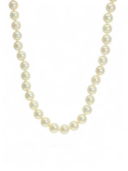 Single Row 7mm Cultured Pearls with 18ct Yellow Gold Ball Clasp