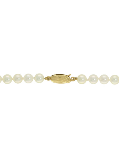 Single Row 6mm Cultured Pearl Necklace with 18ct Yellow Gold Clasp