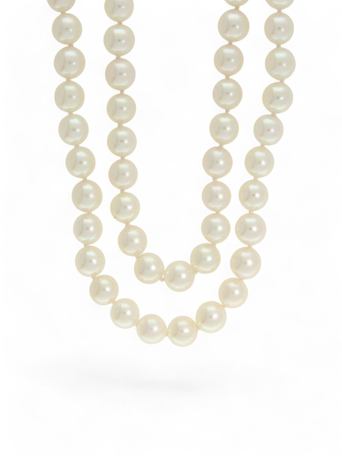Double Row 8mm Cultured Pearl Necklace with 9ct Yellow Gold Clasp