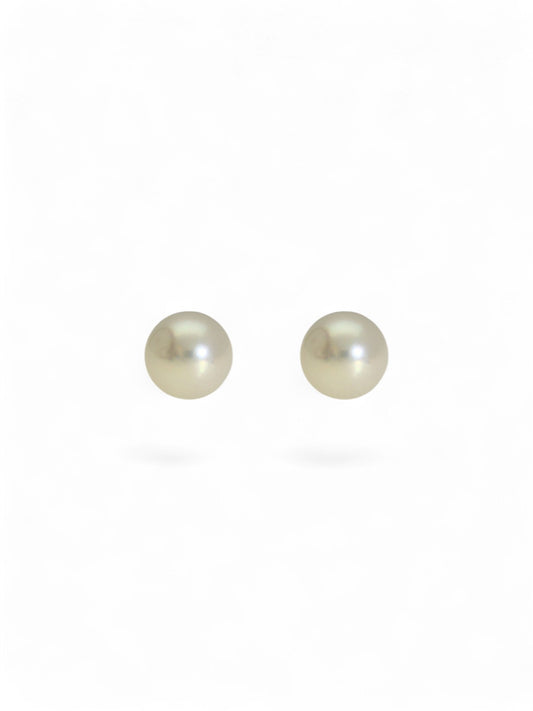 White Cultured Pearl Stud Earrings 5mm in 9ct Yellow Gold