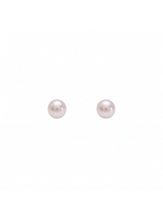 White Cultured Akoya Pearl Stud Earrings 6-6.5mm in 9ct Yellow Gold (Copy)