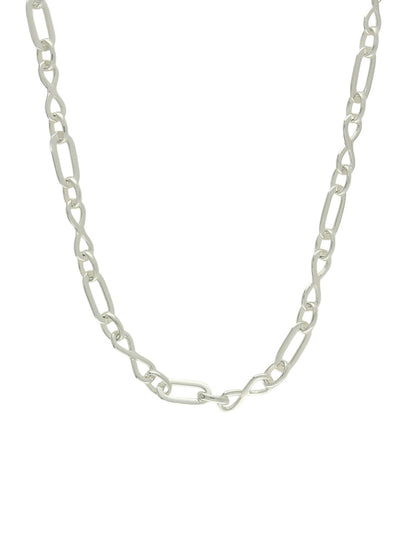 Polished Oval & Figure of Eight Link Necklace in Silver