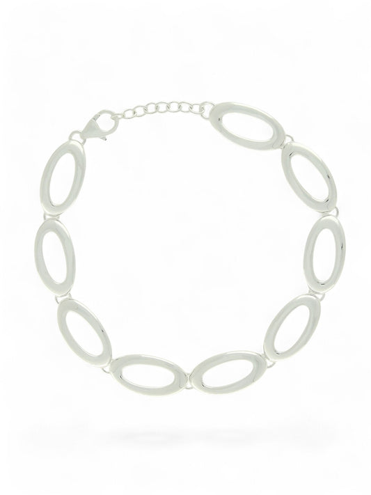 Open Oval Link Bracelet in Silver
