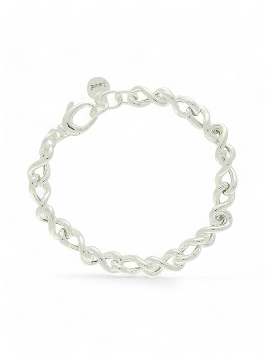 Twisted Figure of Eight Link Bracelet in Silver